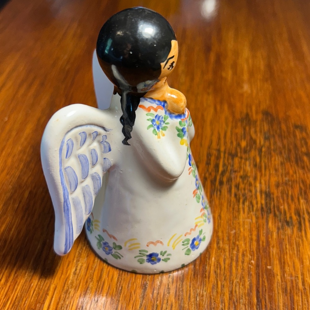 Folk Art Angel STA MA Cuernavaca Mexico Ceramic Vtg Flower Hand Painted - Picture 2 of 6